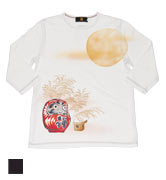 七分袖Tシャツ「月見達磨」